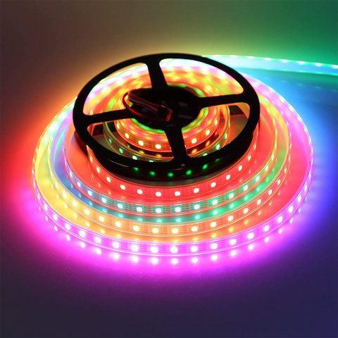 Світлодіодна стрічка RGB SMD5050, WS2815 (чорна, з управлінням, IP20, 12 В, 60 діодів/м, 5 м) Прев'ю 2