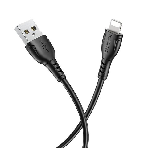 USB кабель Borofone BX51, USB тип-A, Lightning, 100 см, 2,4 А, чорний, #6931474743893 Прев'ю 2