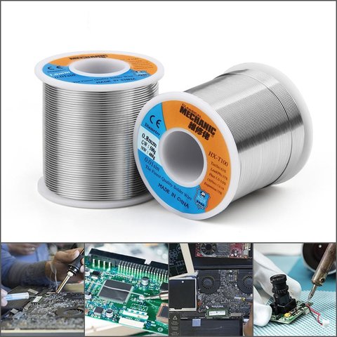Припій Mechanic HX-T100, Sn 63% , Pb 37%, флюс 1-3%, 0,8 мм, 500 г Прев'ю 3