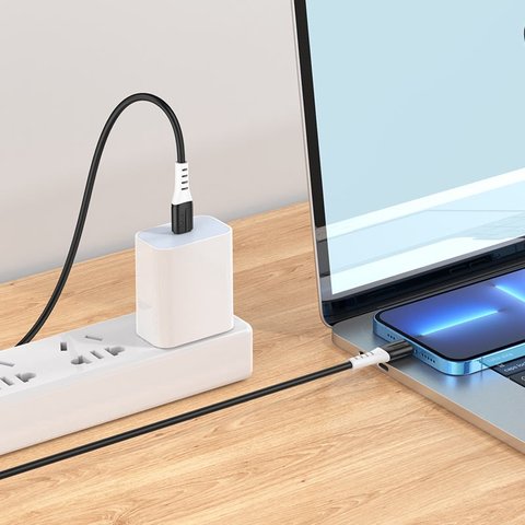 USB кабель Hoco X82, USB тип-C, Lightning, 100 см, 27 Вт, 3 A, черный, силиконовый, #6931474768513 Превью 2