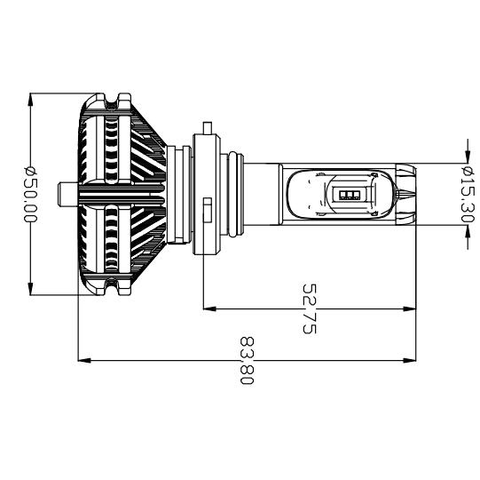 Car LED Headlamp Kit UP-X3HL-9005W(HB3) (6000 lm) Preview 1