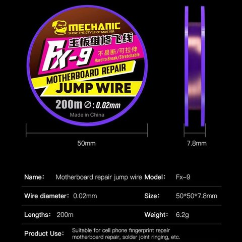 Motherboard Tracks Reconstruction Wire Mechanic FX-9, (0.02 mm, 200 m) Preview 1