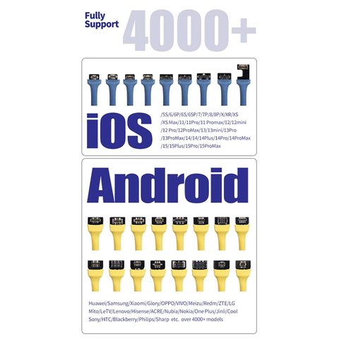 Cable de alimentación de prueba Mechanic iBoot AD Max puede usarse con Apple iPhone 11, iPhone 11 Pro, iPhone 11 Pro Max, iPhone 12, iPhone 12 mini, iPhone 12 Pro, iPhone 12 Pro Max, iPhone 13, iPhone 13 mini, iPhone 13 Pro, iPhone 13 Pro Max, iPhone 6, iPhone 6 Plus, iPhone 6S, iPhone 6S Plus, iPhone 7, iPhone 7 Plus, iPhone 8, iPhone 8 Plus, iPhone X, iPhone XR, iPhone XS, iPhone XS Max, iphone + android Vista previa  1