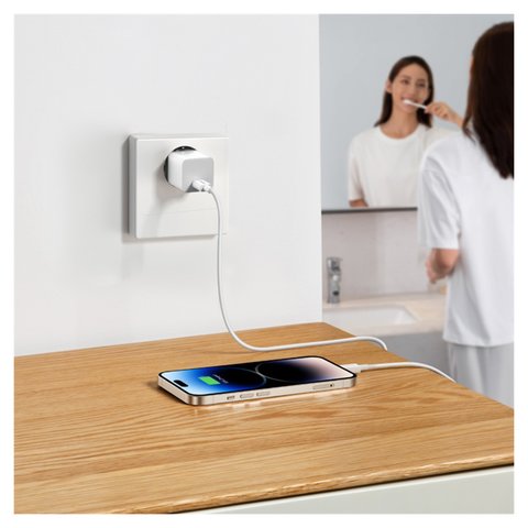 Adaptador de red Baseus GaN5 mini, 20 W, Fast Charge, blanco, 1 puerto, #CCGN050102 Vista previa  2