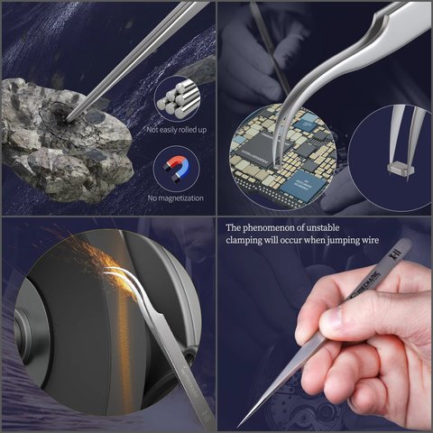 Pinzas para smd Mechanic X-12, recta, antiestática, 160 mm Vista previa  2