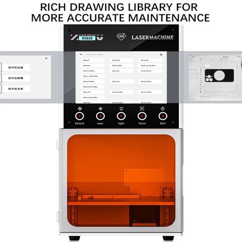 Separador láser TBK 958ZU, para grabado, para despegar el marco de pantalla y panel trasero, para desmontar vidrio de carcasa Vista previa  2