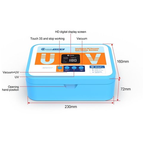 Lámpara ultravioleta Sunshine S-918B SE, LED, de vacío, adecuado para pantallas curvas, (UV-Box) Vista previa  6