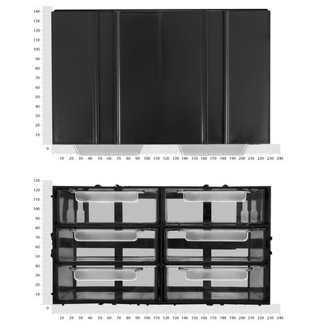 Кассетница з выдвижными ячейками KON-PX6, пластиковая, модульная, 6 ячеек Превью 2