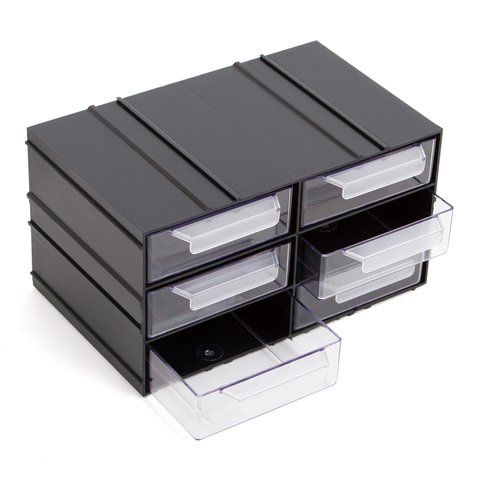 Кассетница з выдвижными ячейками KON-PX6, пластиковая, модульная, 6 ячеек Превью 1