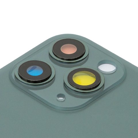 Задня панель корпуса для iPhone 11 Pro, зелена, із склом камери, small hole, matte midnight green Прев'ю 1