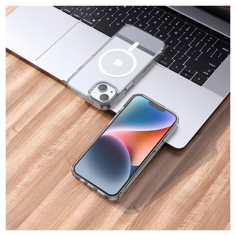 Чохол Hoco Magnetic airbag series для iPhone 14, ударостійкий, прозорий, магнітний, пластик, MagSafe, #6931474779441 Прев'ю 1