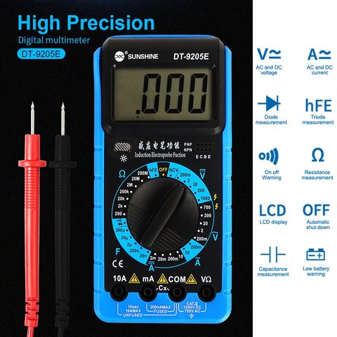 Мультиметр Sunshine DT-9205E, цифровий Прев'ю 1