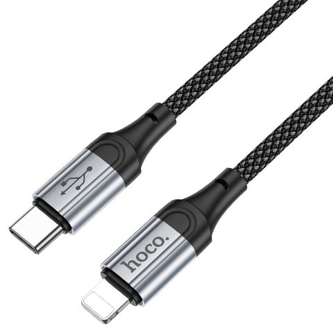 USB кабель Hoco X102, USB тип-C, Lightning, 100 см, 27 Вт, чорний, в нейлоновому обплетенні, #6942007608749 Прев'ю 2