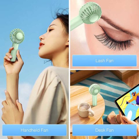 Вентилятор DC03, бежевий, ручний, настільний, з акумулятором, USB тип-C Прев'ю 5