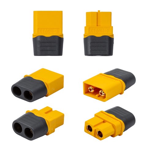 Силовий роз'єм живлення Amass XT60H-F+XT60H-M, комплект, "тато", "мама" Прев'ю 1