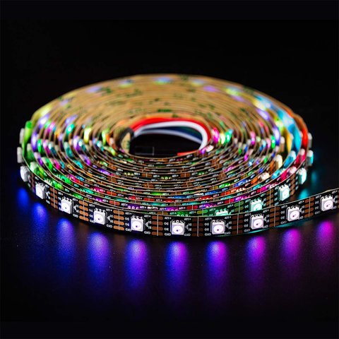 RGB LED Strip SMD5050, WS2815 (with controls, black, IP20, 12 V, 30 LEDs/m, 5 m) Preview 1